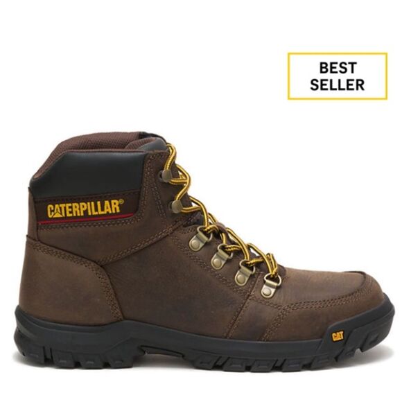 Caterpillar Men\'s Brown Leather Lace Ankle Outline ASTM F2892-18 Work Boots 12 main image 6
